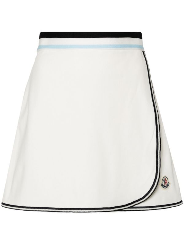 Moncler White Wrap Cotton Mini Skirt | Browns A-Line Skirts