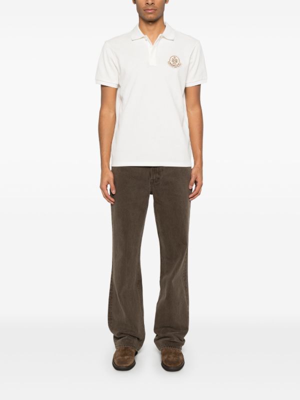 Moncler White Year Of The Snake Patch Cotton Polo Shirt | Browns Polo Shirts