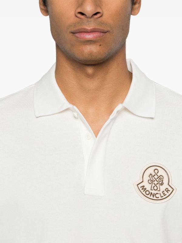 Moncler White Year Of The Snake Patch Cotton Polo Shirt | Browns Polo Shirts