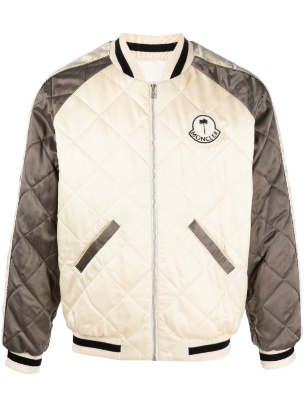 Moncler X Palm Angels neutral Gosper quilted bomber jacket