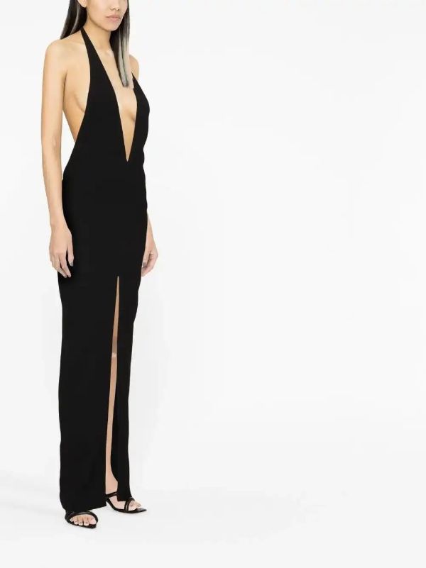 Mônot Halterneck Plunging Gown | Browns Cocktail & Party Dresses