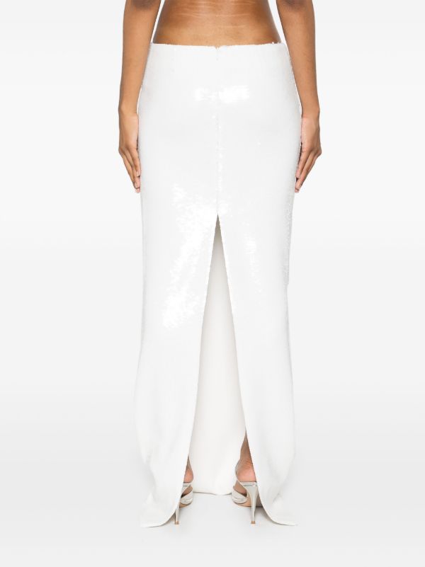 Mônot White Sequinned Skirt | Browns Full Skirts