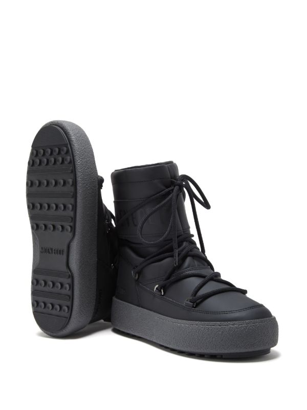 Moon Boot Black MTrack Tube Rubber Boots | Browns Boots