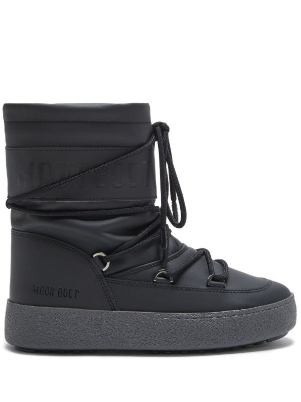 Moon Boot Black MTrack Tube Rubber Boots | Browns Boots