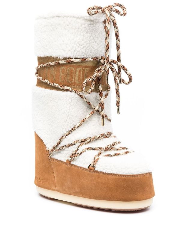 Moon Boot Brown Icon Shearling Snow Boots | Browns Boots
