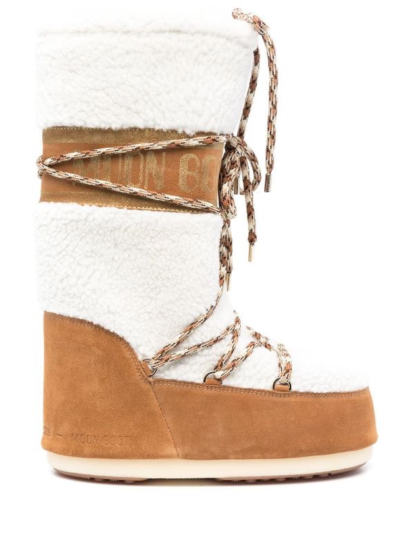Moon Boot Brown Icon shearling snow boots | Browns Boots