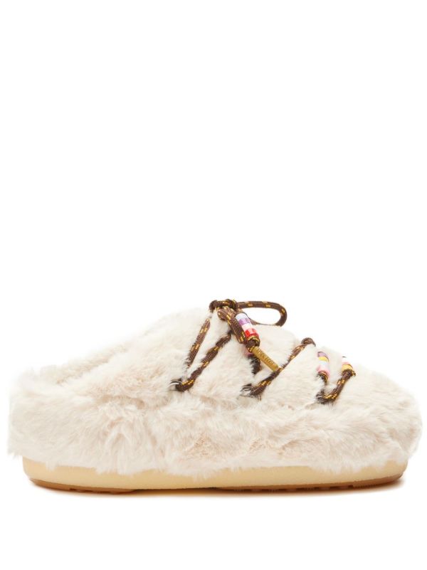 Moon Boot faux-fur beaded mules | Browns Slippers