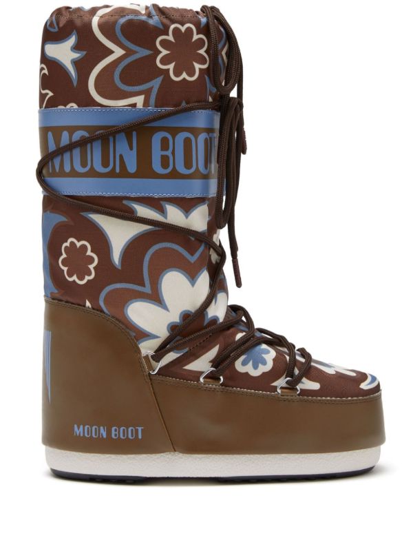 Moon Boot Icon floral-print boots | Browns Boots