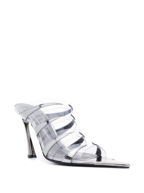 Mugler 95mm Strappy Leather Mules | Browns Mules