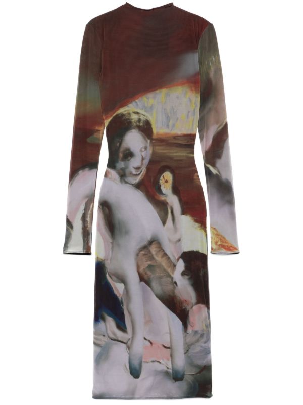 Mugler Archive-Print Mesh Dress | Browns Day Dresses