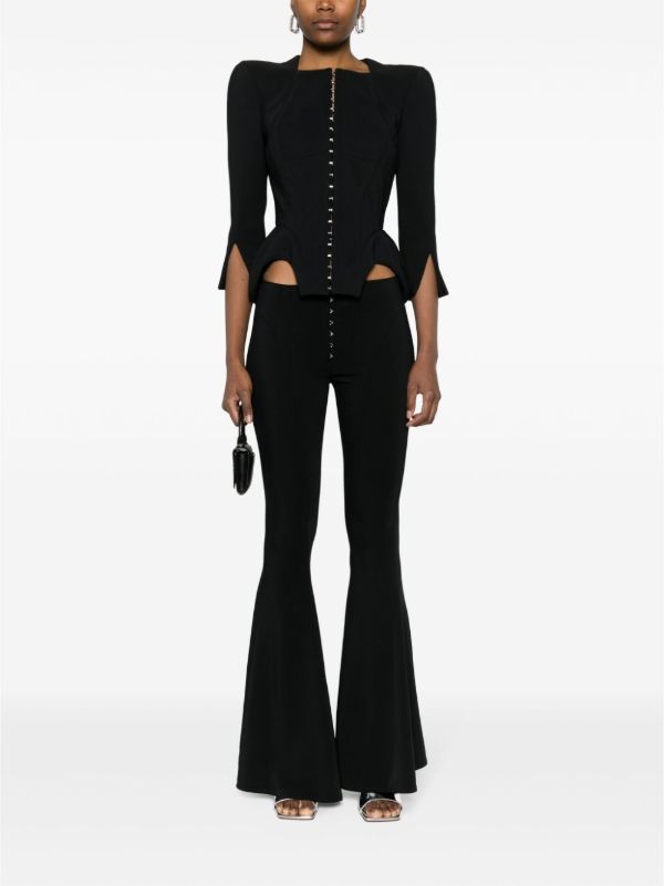 Mugler Black Cut-out Tailoring Trousers | Browns Flared & Bell-Bottom Pants