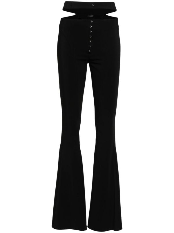 Mugler black cut-out tailoring trousers | Browns Flared & Bell-Bottom Pants