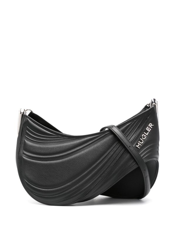 Mugler Black Embossed Spiral Cross Body Bag | Browns Messenger & Crossbody Bags