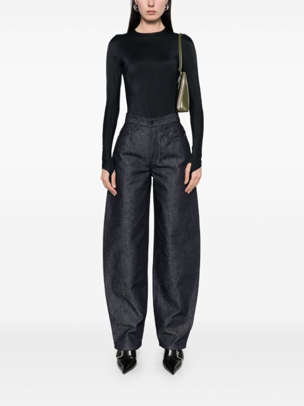 Mugler Blue Lace-up Wide-Leg Jeans | Browns Wide-Leg Jeans