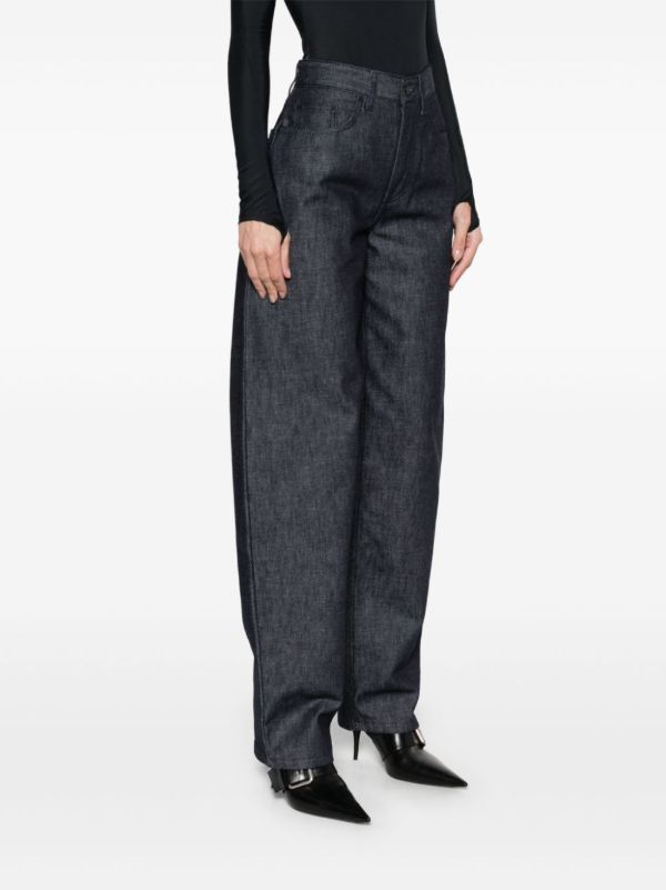 Mugler Blue Lace-up Wide-Leg Jeans | Browns Wide-Leg Jeans