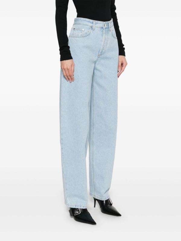 Mugler Blue Lace-Up Wide-Leg Jeans | Browns Wide-Leg Jeans