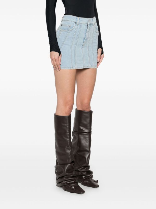 Mugler Blue Spiral-Detail Skirt | Browns Fitted Skirts