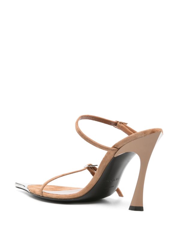 Mugler Brown Fang 95 Leather Mule Sandals | Browns Sandals
