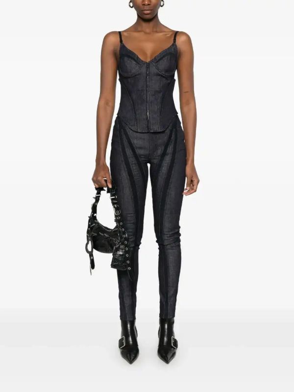 Mugler Mesh-Detailing Skinny Jeans | Browns Skinny Jeans