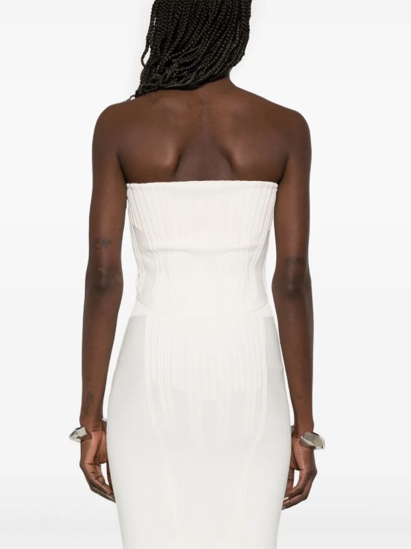 Mugler White Boning Detail Knit Bustier | Browns Blouses