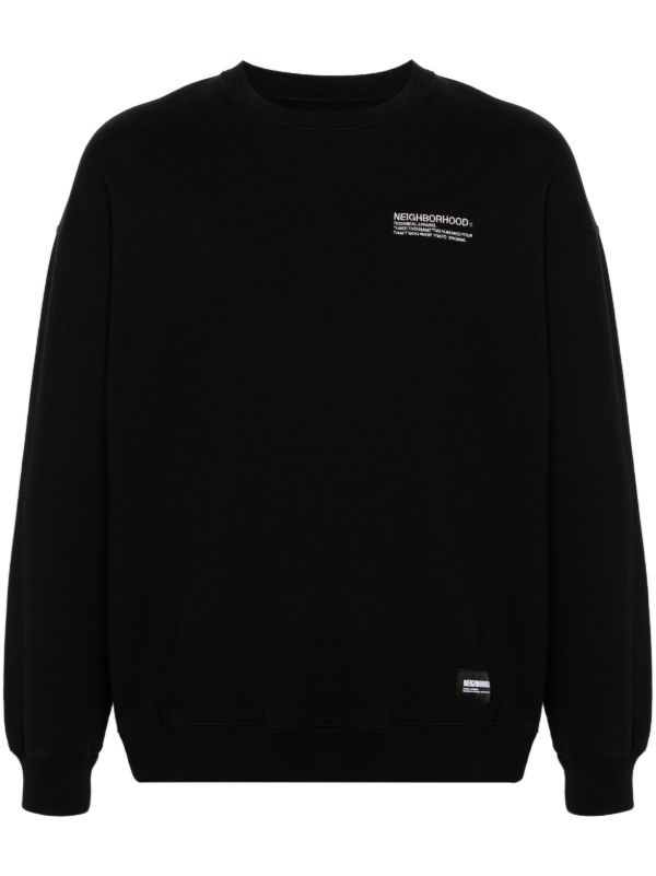 Neighborhood Black Logo-Embroidered Cotton Sweatshirt | Browns Sweatshirts