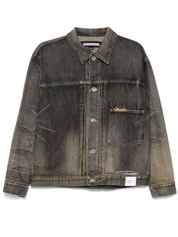 Neighborhood distressed-effect denim jacket | Browns Denim Jackets