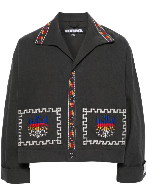 Neighborhood Grey GT Embroidered Shirt Jacket | Browns Shirt Jackets