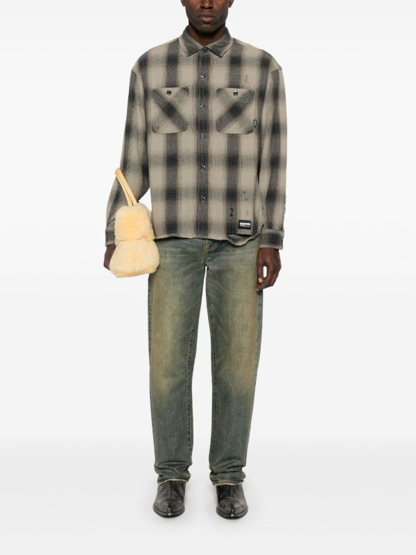 Neighborhood Grey Plaid-Check Shirt | Browns Shirts