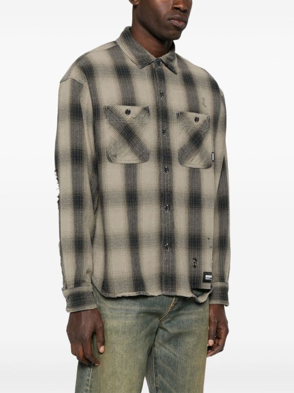 Neighborhood Grey Plaid-Check Shirt | Browns Shirts