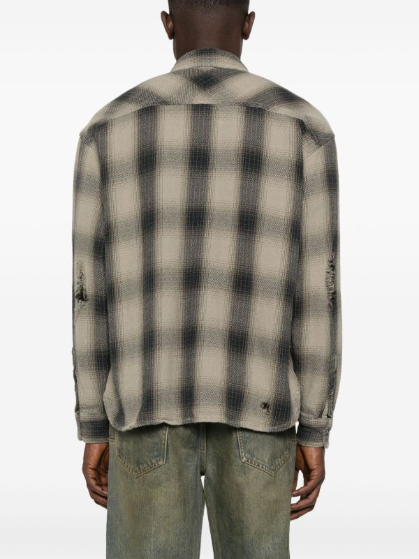 Neighborhood Grey Plaid-Check Shirt | Browns Shirts