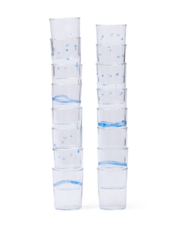 NIKO JUNE Blue Soft Serve Line Glass Set | Browns Glassware