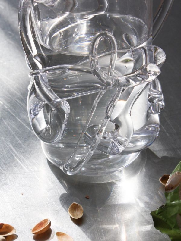 NIKO JUNE White Ivy Glass Jug | Browns Glassware