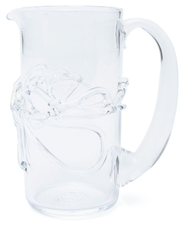 NIKO JUNE white Ivy glass jug | Browns Glassware