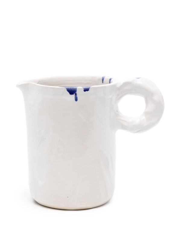 NIKO JUNE White Studio Ceramic Pitcher | Browns Glassware