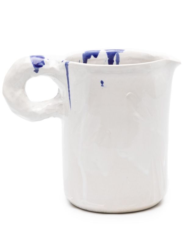 NIKO JUNE White Studio Ceramic Pitcher | Browns Glassware