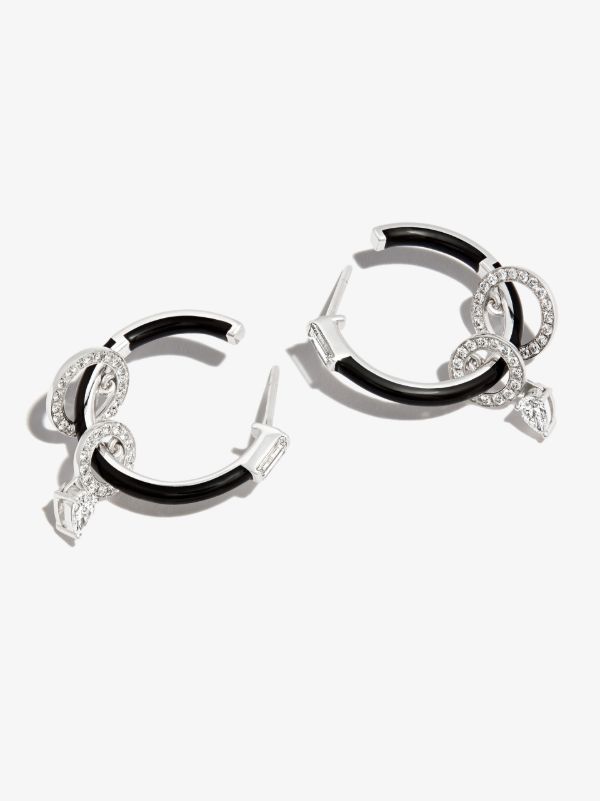 Nikos Koulis 18K White Gold Oui Diamond Hoop Earrings | Browns Fine Earrings