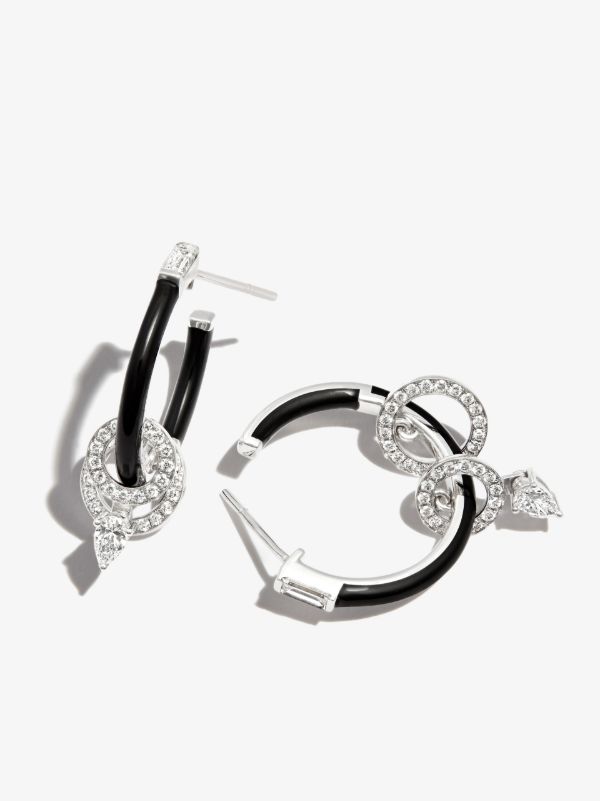 Nikos Koulis 18K White Gold Oui Diamond Hoop Earrings | Browns Fine Earrings
