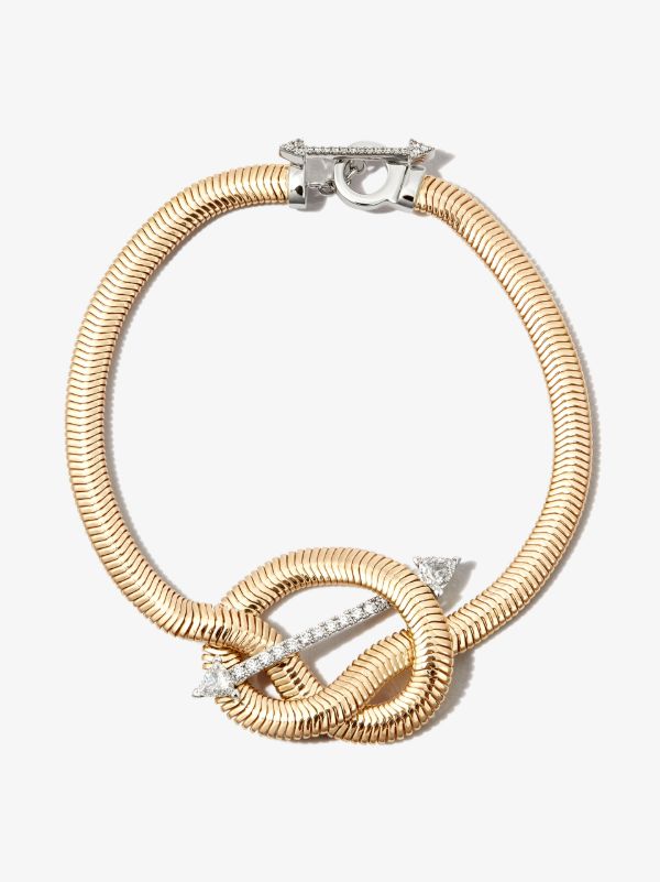 Nikos Koulis 18K yellow gold Feelings diamond bracelet | Browns Fine Bracelets