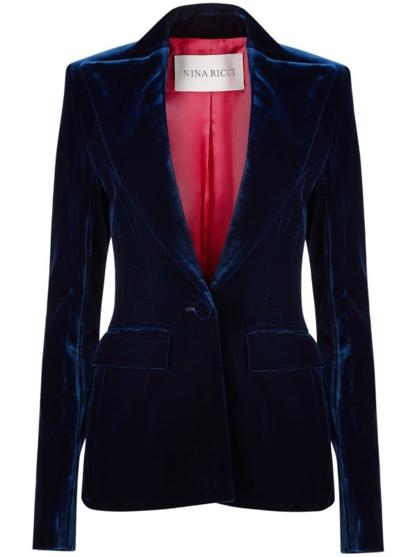 Nina Ricci single-breasted velvet blazer | Browns Blazers
