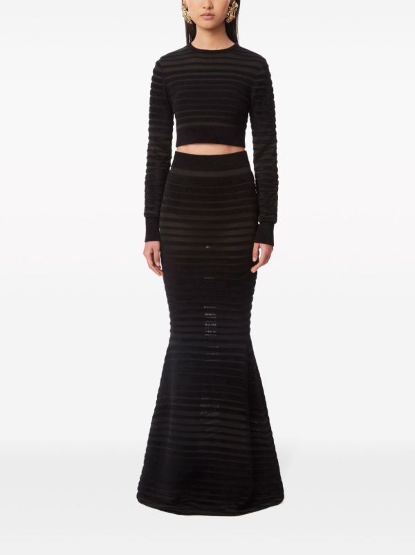 Nina Ricci Striped Cropped Sweater | Browns Knitted Sweaters