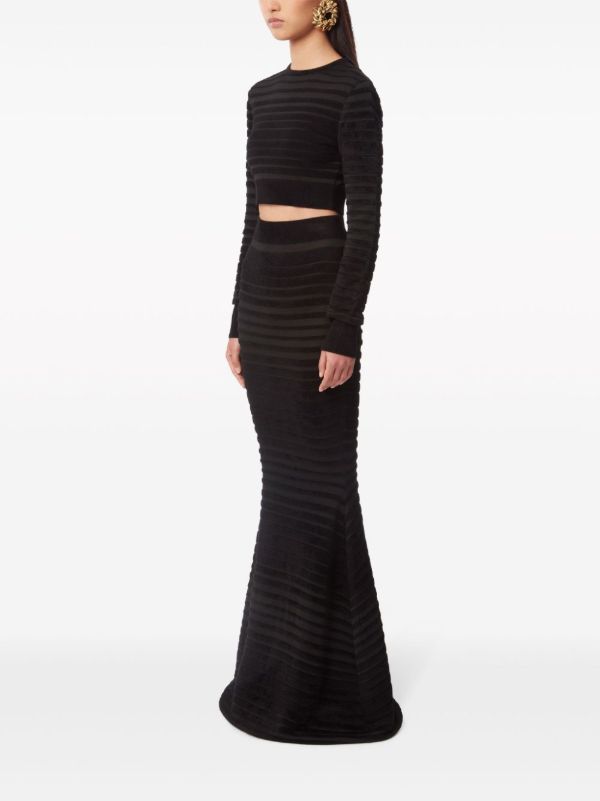 Nina Ricci Striped Cropped Sweater | Browns Knitted Sweaters