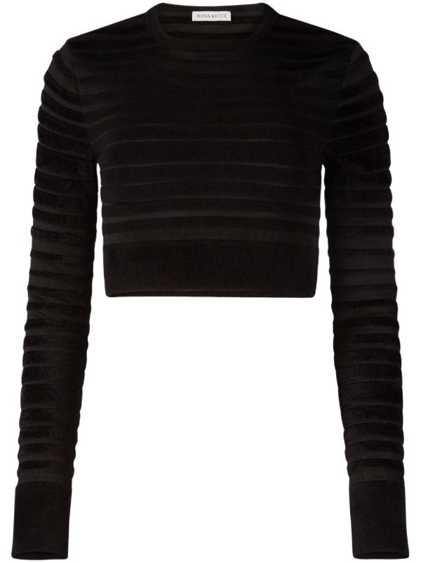 Nina Ricci striped cropped sweater | Browns Knitted Sweaters