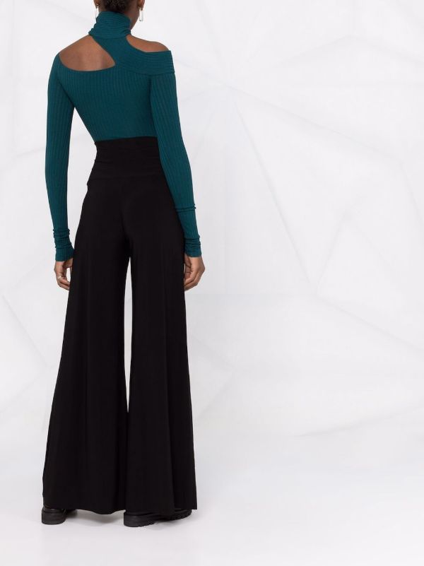 Norma Kamali Black Elephant Wide-leg Trousers | Browns High Waisted Pants