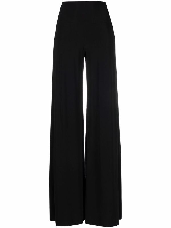 Norma Kamali black Elephant wide-leg trousers | Browns High Waisted Pants