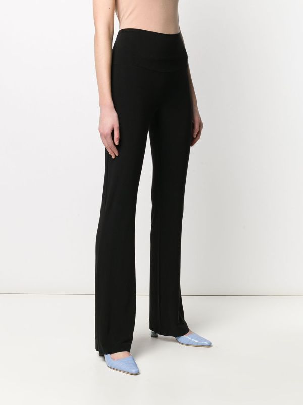 Norma Kamali Black High-Waist Flared Trousers | Browns Flared & Bell-Bottom Pants