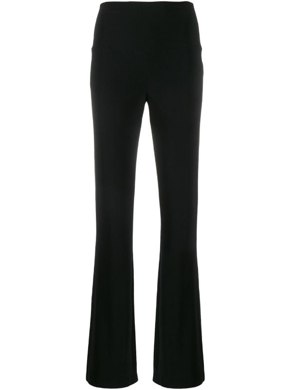 Norma Kamali Black High-Waist Flared Trousers | Browns Flared & Bell-Bottom Pants