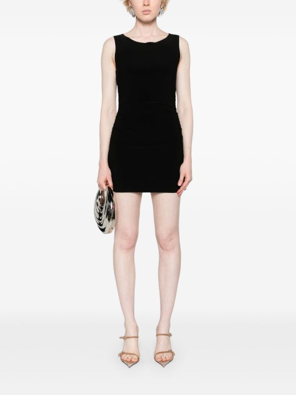 Norma Kamali Black Pickleball Ruched Mini Dress | Browns Day Dresses