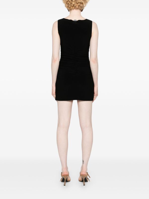Norma Kamali Black Pickleball Ruched Mini Dress | Browns Day Dresses