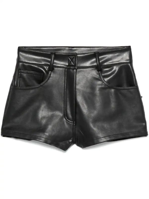 Norma Kamali faux-leather mini shorts | Browns Leather & Faux Leather Shorts