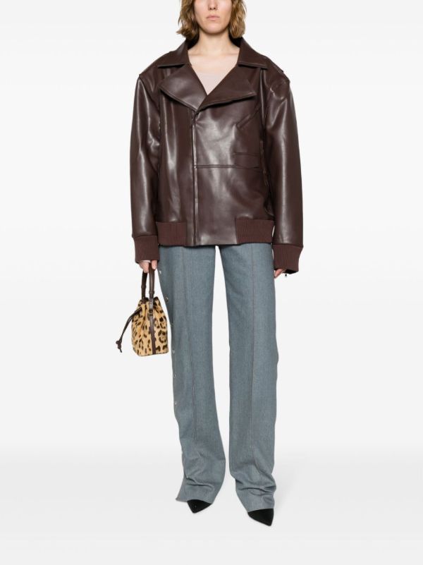Norma Kamali Oversized Biker Jacket | Browns Faux Leather Jackets
